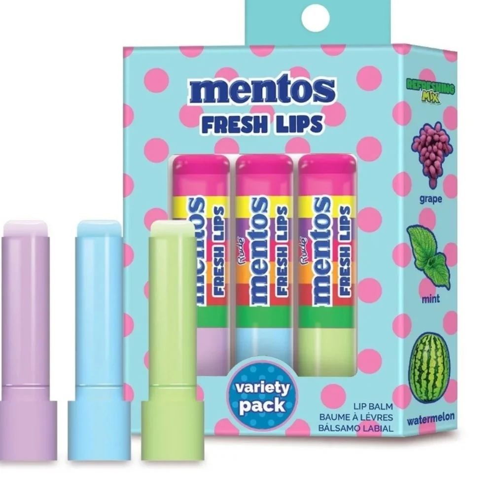 RUDE Cosmetics X Mentos Fresh Lip Balm‎ Variety Pack